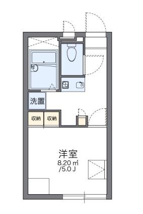 レオパレス平野(1K/1階)の間取り写真