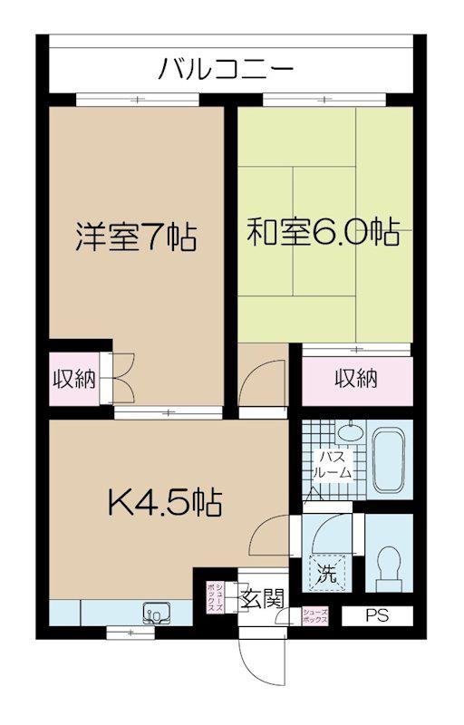 グランデール和光(2K/2階)の間取り写真