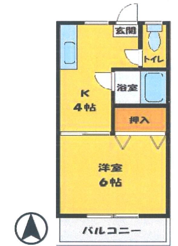 パークハイム(1K/1階)の間取り写真