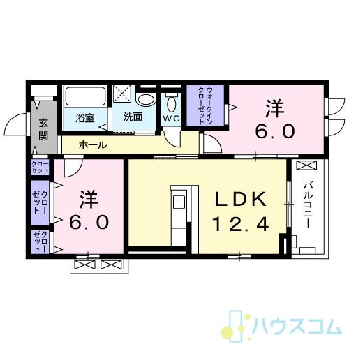 コージースクエア 上穂積(2LDK/2階)の間取り写真