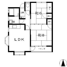 ハイツ5(2LDK/2階)の間取り写真
