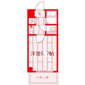 ウエストウィンハイム(1K/3階)の間取り写真