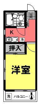 シェルコーポ(1K/2階)の間取り写真