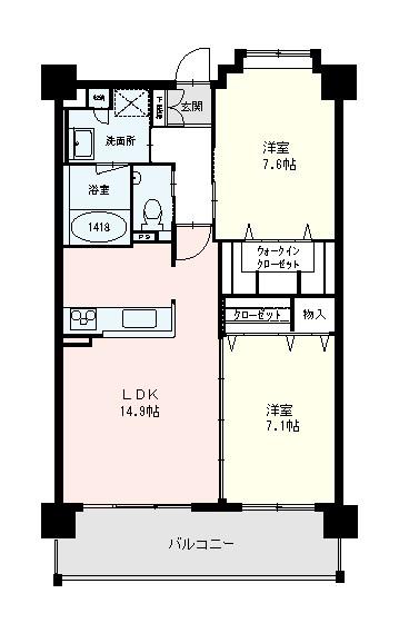 ABELIA(2LDK/2階)の間取り写真