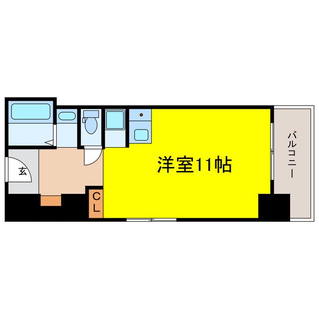 エクセランス梅田西(ワンルーム/10階)の間取り写真