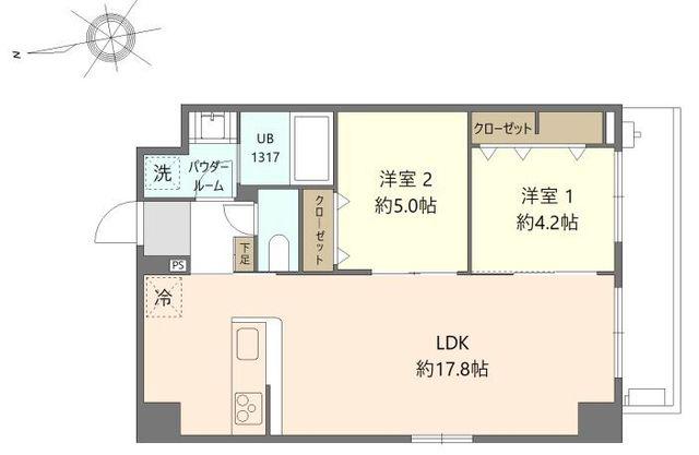 コンフォルト葛西(2LDK/3階)の間取り写真