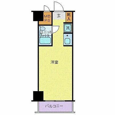ルイシャトレ恵比寿(ワンルーム/2階)の間取り写真