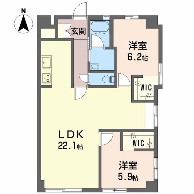日の丸第一ビル(2LDK/3階)の間取り写真