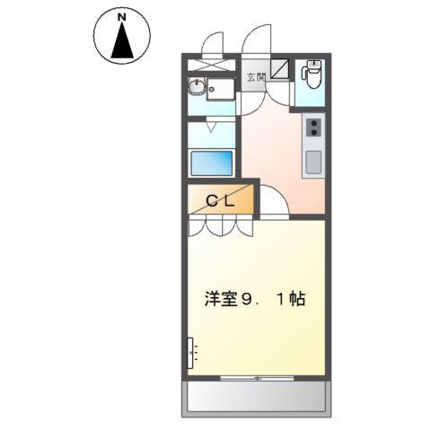 フローラル プラザ(1K/2階)の間取り写真
