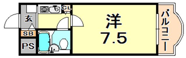 メゾン王子(1K/8階)の間取り写真