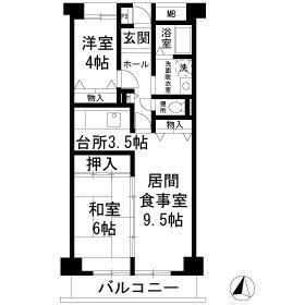 フレール綾瀬2(2LDK/1階)の間取り写真