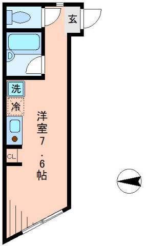 東京メトロ銀座線 浅草駅(東武・都営・メトロ) 徒歩12分 3階建 築11年(ワンルーム/1階)の間取り写真