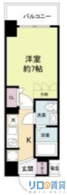 セレニテ新大阪カルム(1K/14階)の間取り写真