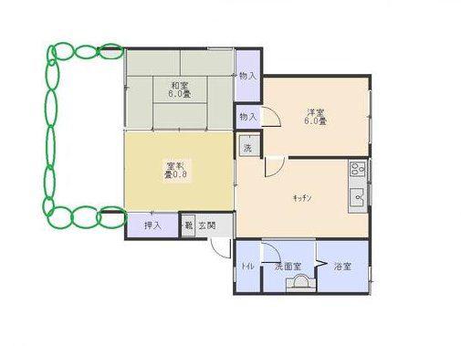 セジュール亜希B棟(3DK/1階)の間取り写真