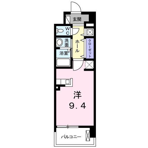 クラシェス尼崎(ワンルーム/9階)の間取り写真