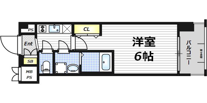 レオンコンフォート梅田北(1K/2階)の間取り写真