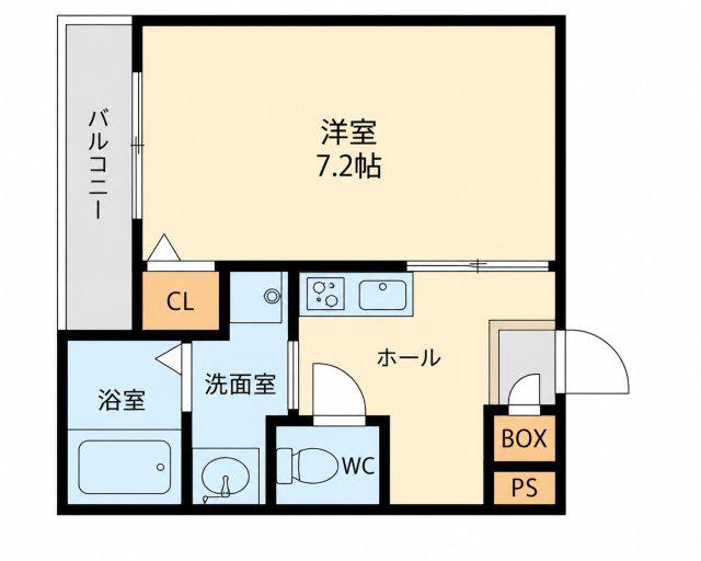 ジーメゾン東垂水(1K/3階)の間取り写真