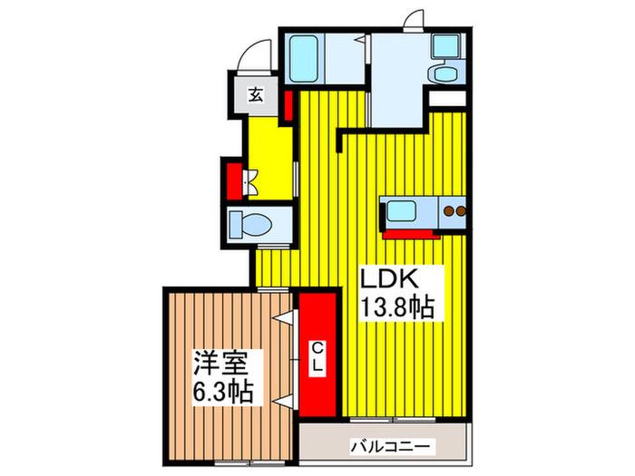 アークガーデンA(1LDK/1階)の間取り写真
