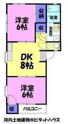 アレストスズキ C 東(2DK/1階)の間取り写真