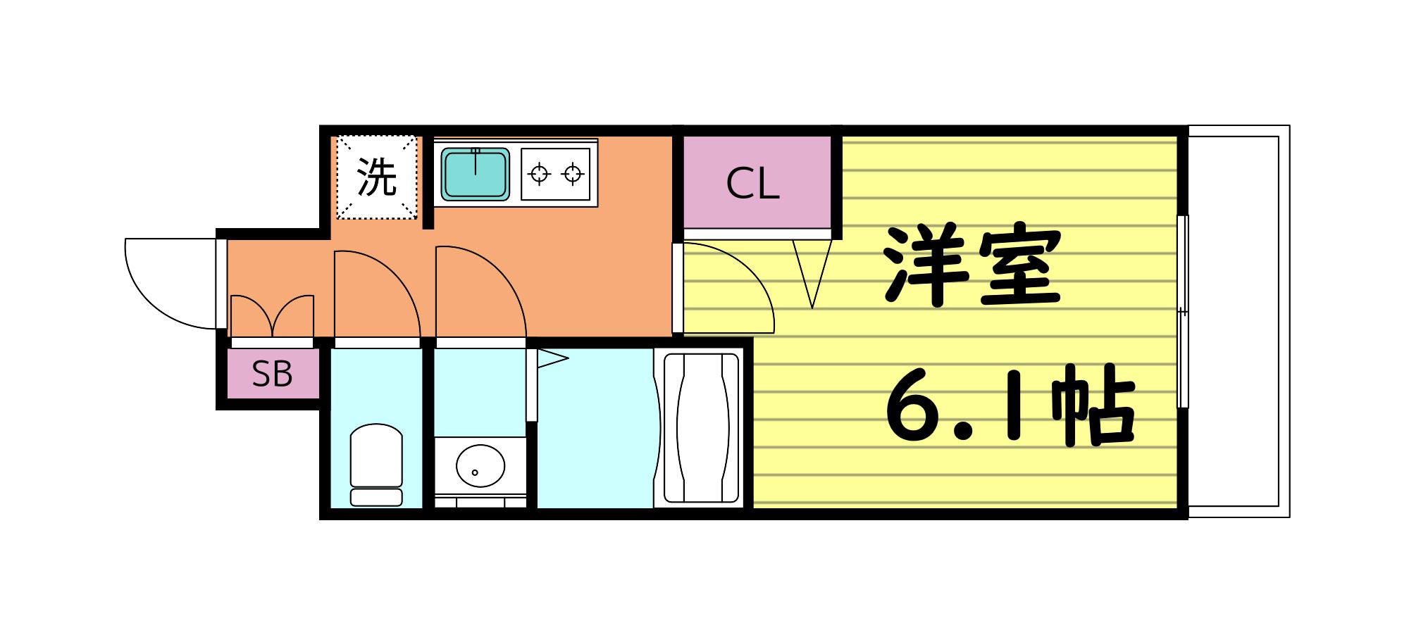 プレサンス緑橋ソレアス(1K/6階)の間取り写真