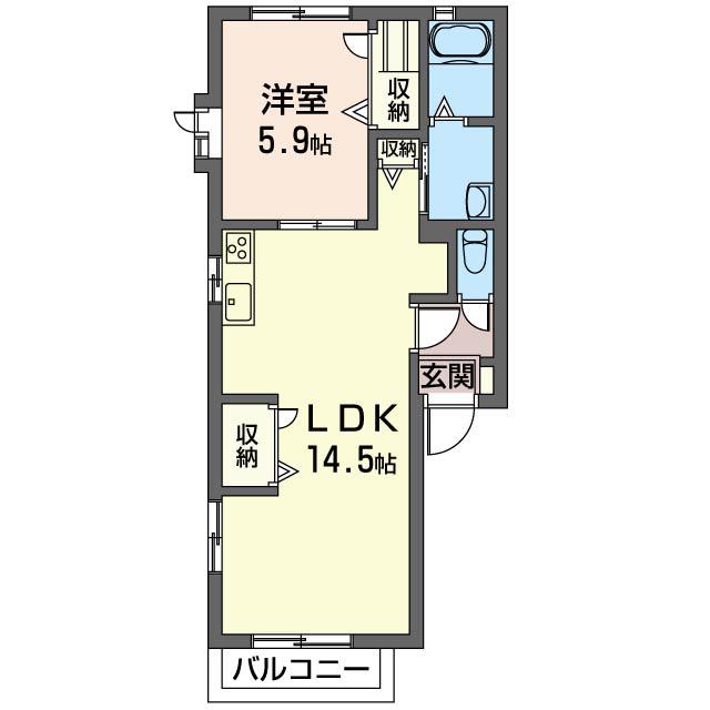 サウスドエル洗足(1LDK/2階)の間取り写真