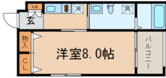 SKY FORTRESS(1K/3階)の間取り写真
