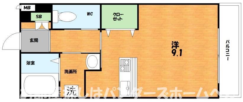 シャンテー中宮3(ワンルーム/5階)の間取り写真