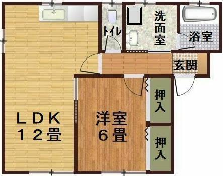 ハーモニアスYOU(1LDK/2階)の間取り写真