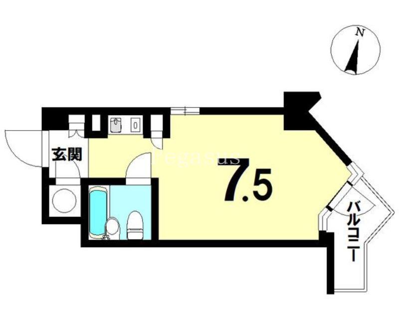 コスモシティ市ヶ谷(ワンルーム/5階)の間取り写真