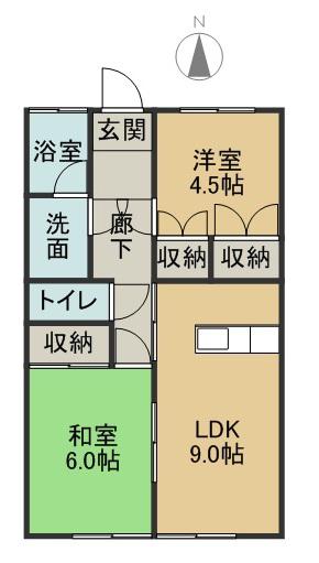 リエス小山間々田(2LDK/3階)の間取り写真