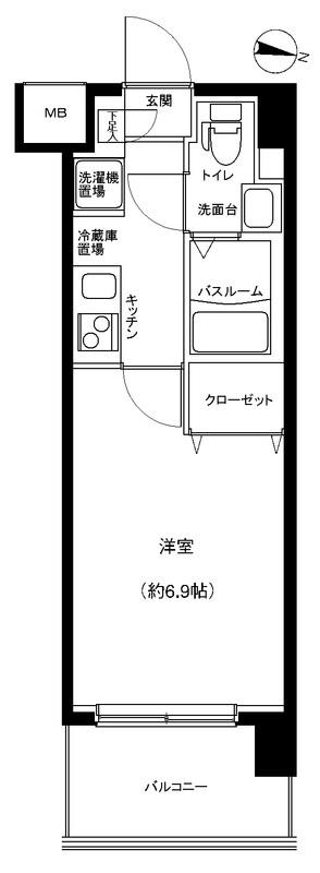 グランフォース西川口(1K/10階)の間取り写真