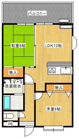 ファーストフォルテーヌ(2LDK/1階)の間取り写真