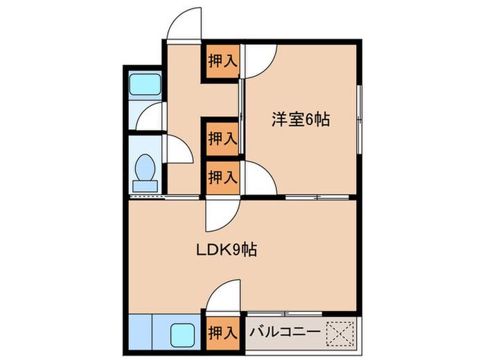 コーポ7(1LDK/1階)の間取り写真