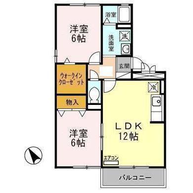 ホルツプラッツ(2LDK/2階)の間取り写真