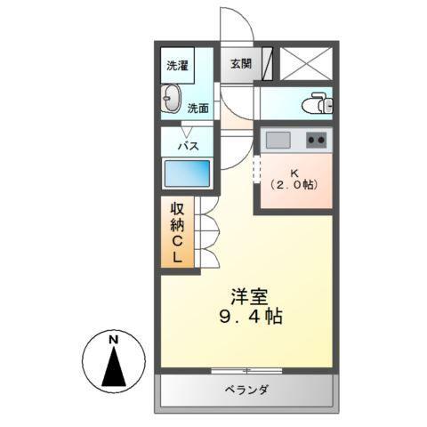 ブリリアントジェネレーションI(1K/2階)の間取り写真