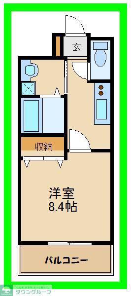 ベルフラワー(1K/3階)の間取り写真