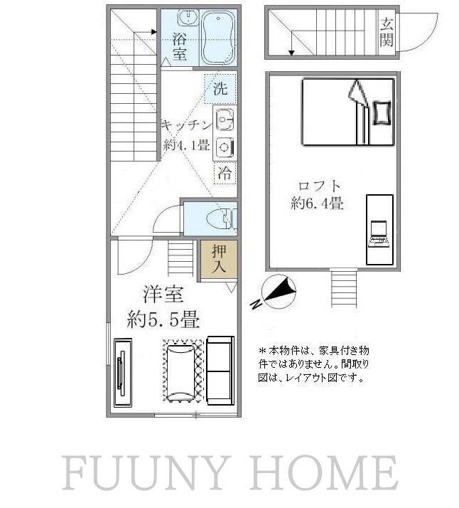 テラス学芸大(1K/2階)の間取り写真