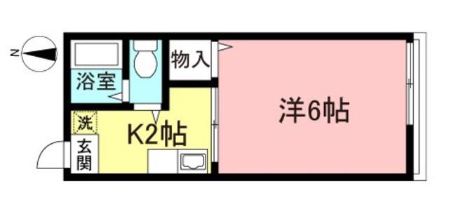 シティハイム モリ(1K/2階)の間取り写真