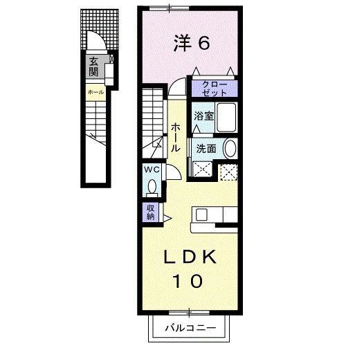サニ-パレスII(1LDK/2階)の間取り写真