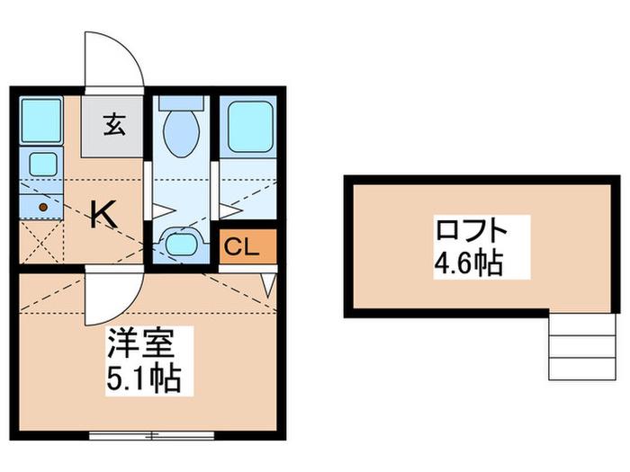 アルティス中山(1K/1階)の間取り写真