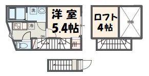MELDIA一ノ割(1K/2階)の間取り写真