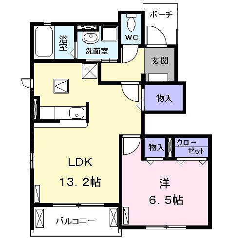 ラ・プリマベラ(1LDK/1階)の間取り写真