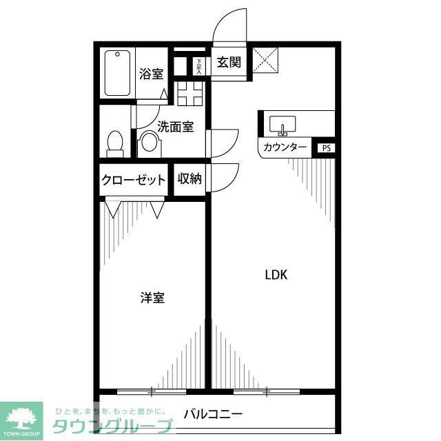 アムール MIMURA(1LDK/2階)の間取り写真