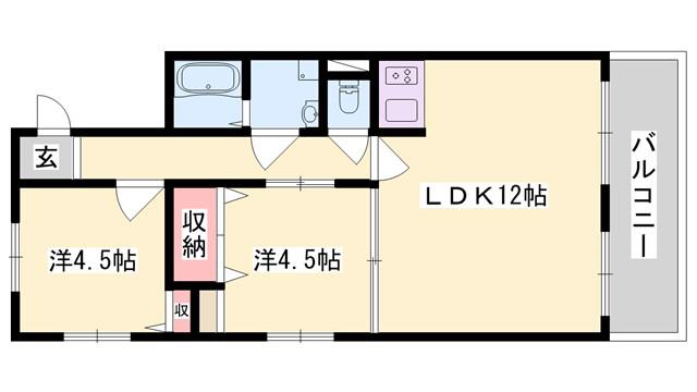 ダイヤマンション(2LDK/2階)の間取り写真