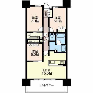 グリーンゲートレジデンス C棟(3LDK/13階)の間取り写真