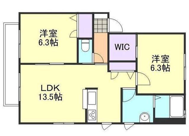アネシス・アイC棟(2LDK/2階)の間取り写真