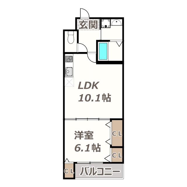 フジパレス エン III号館(1LDK/2階)の間取り写真