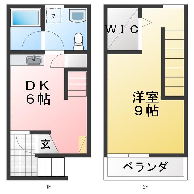 JR南武線 武蔵中原駅 徒歩6分 2階建 築28年(1DK/1階)の間取り写真