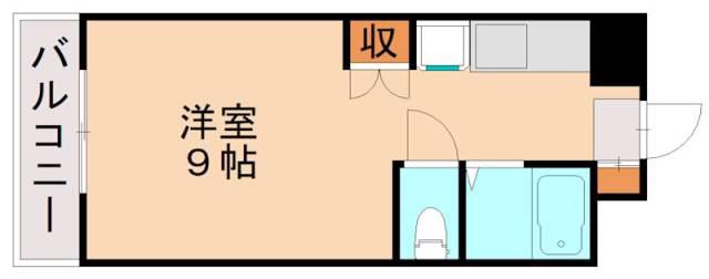 リュバンドール(ワンルーム/2階)の間取り写真