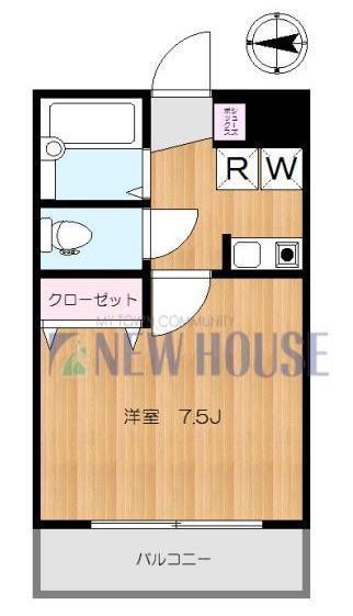 クレスト神楽坂(1K/3階)の間取り写真